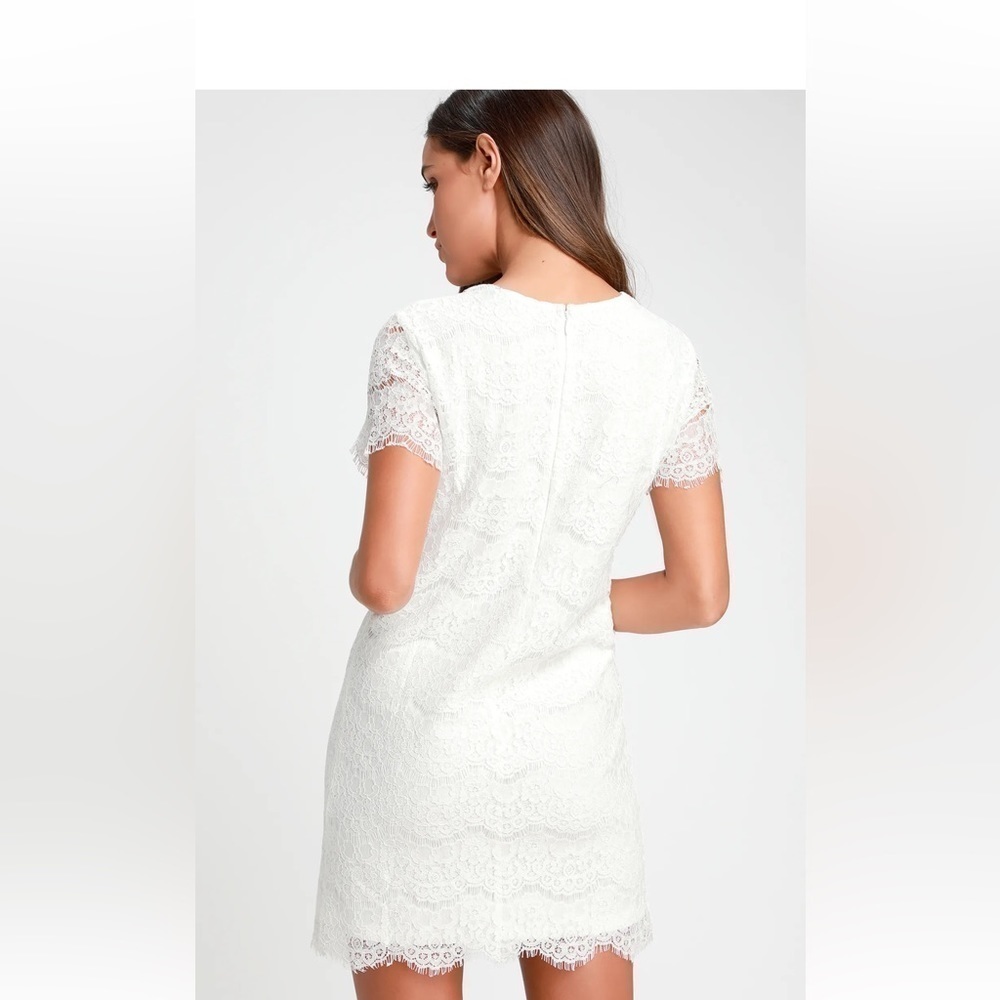 lulus shift lace white dress​​ - Picture 2 of 12